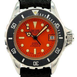 RARE 28mm (Pre-Tag) Heuer Orange Professional 1000 Watch Original Strap 980.011!